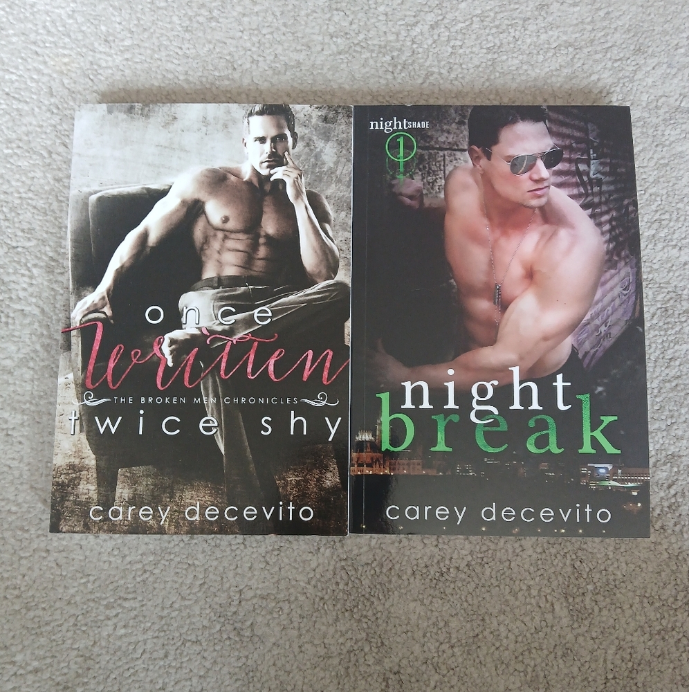 🤯2/$15 Night Break + Once Written Twice Shy by Carey Decevito 2 paperback books
